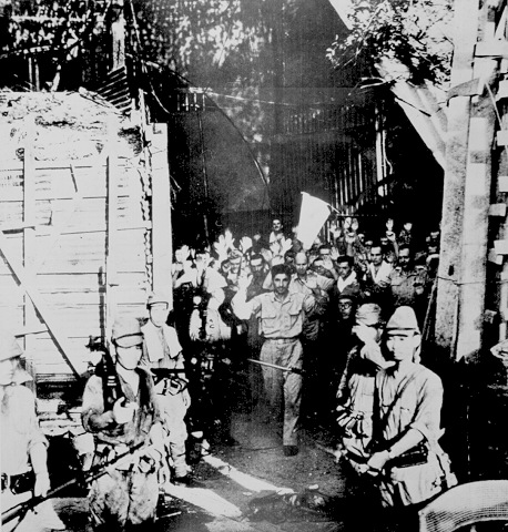 American troops surrender at Corregidor (Philippines) in May of 1942.