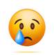 A yellow emoji with a teardrop

Description automatically generated