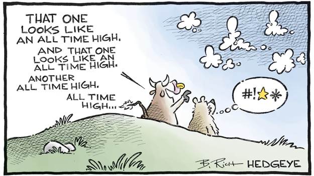 Cartoon of cows sitting on a hill looking up at a bird

Description automatically generated